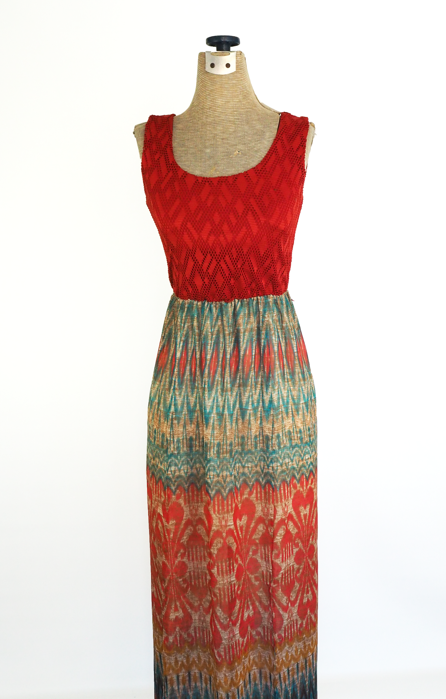 Red & Bottom Print Dress