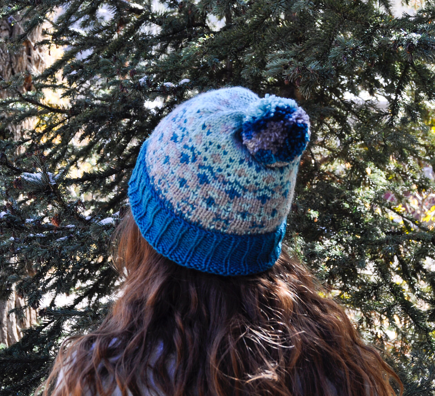 Fair Isle Knit Beanie with Pompom PATTERN DOWNLOAD