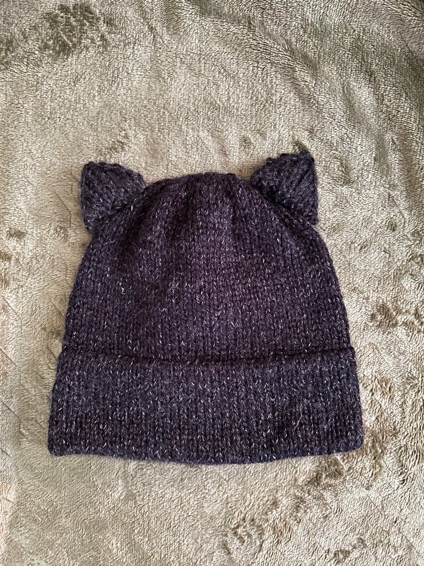 Ready to Ship Double Knit Brim Beanie with Removable Cat Ears