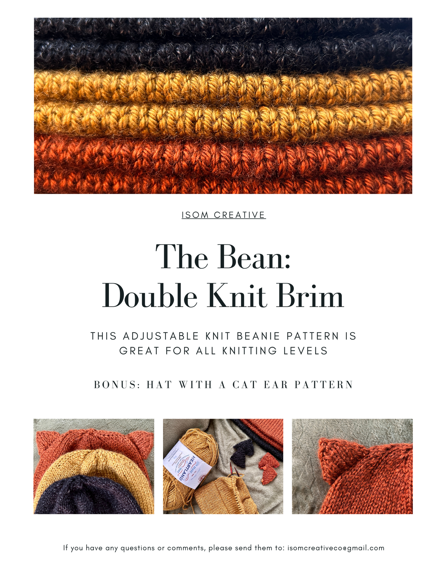 The Bean Double Knit Brim Beanie Pattern