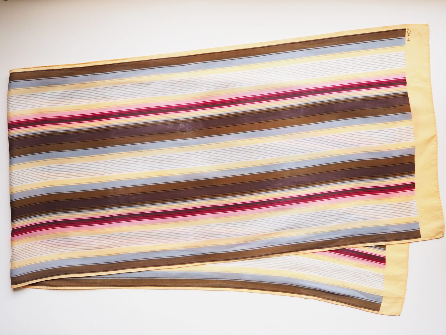 Echo Vintage Silk Striped Hair Scarf