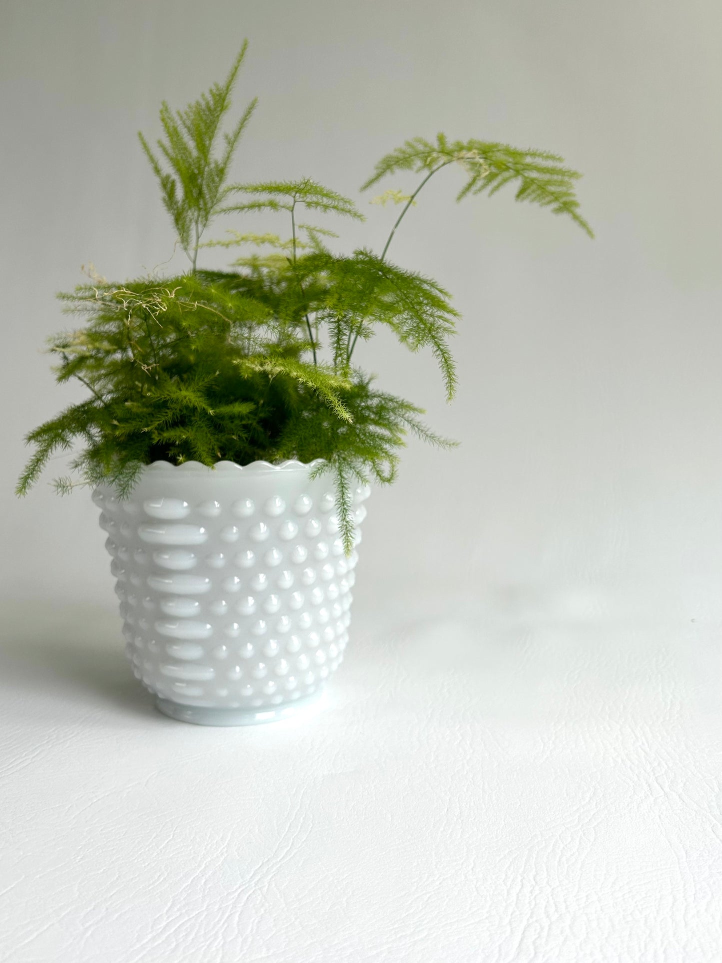 Vintage White Milk Glass Hobnail Vase