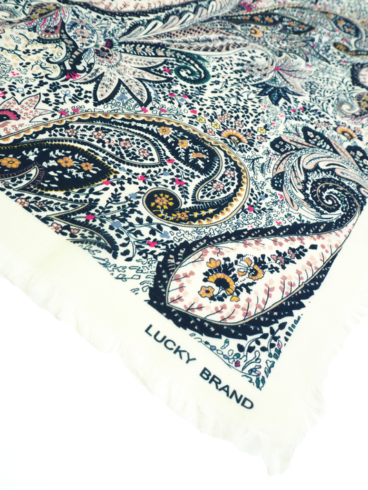 Cream Paisley Lucky Brand 100% Cotton Bandana