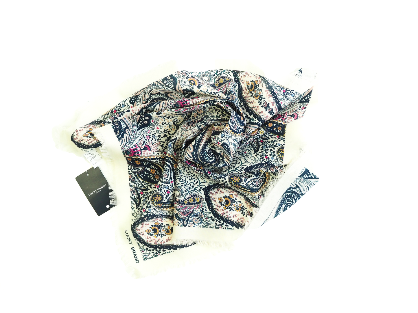 Cream Paisley Lucky Brand 100% Cotton Bandana