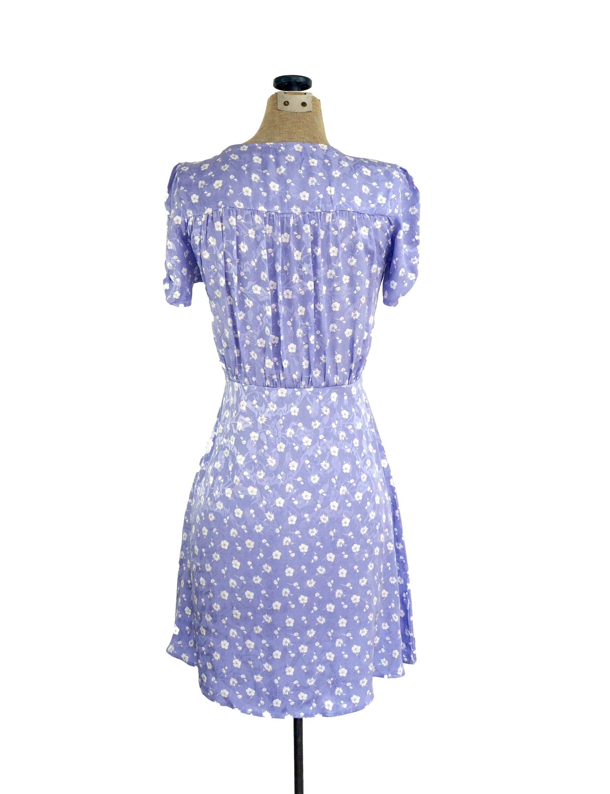 Free People Purple Satin Calico Print Mini Dress Free People Purple Satin Calico Print Mini Dress