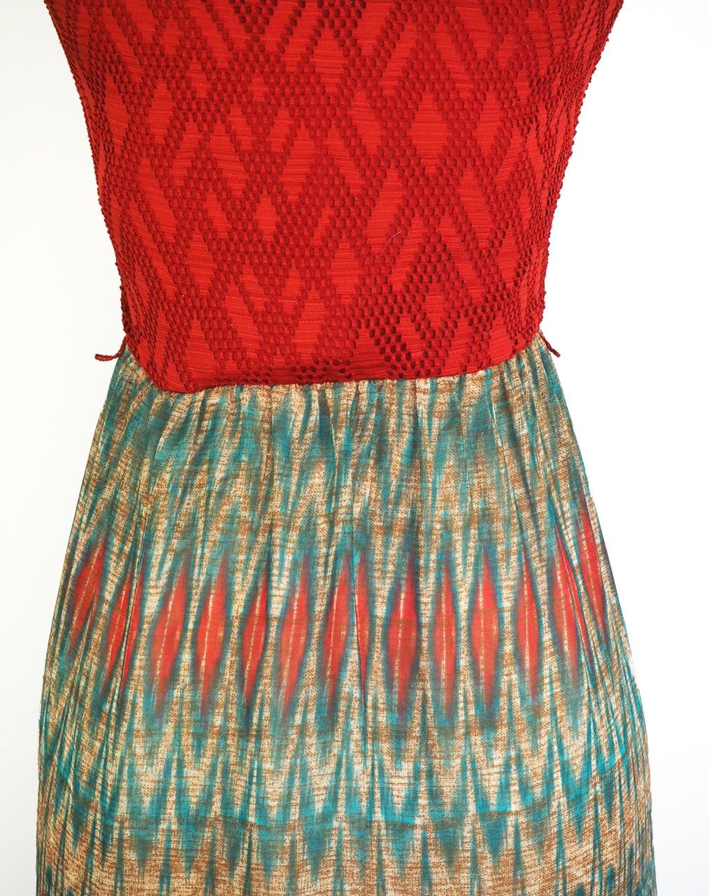 Red  & Bottom Print Dress