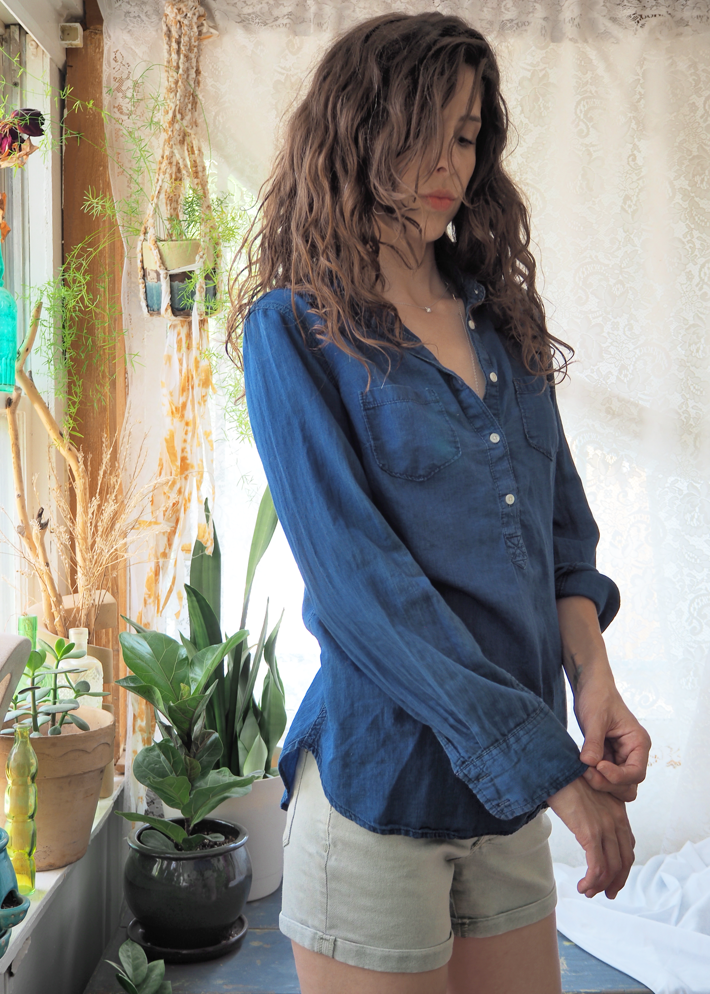 Chambray Long Sleeve Tunic