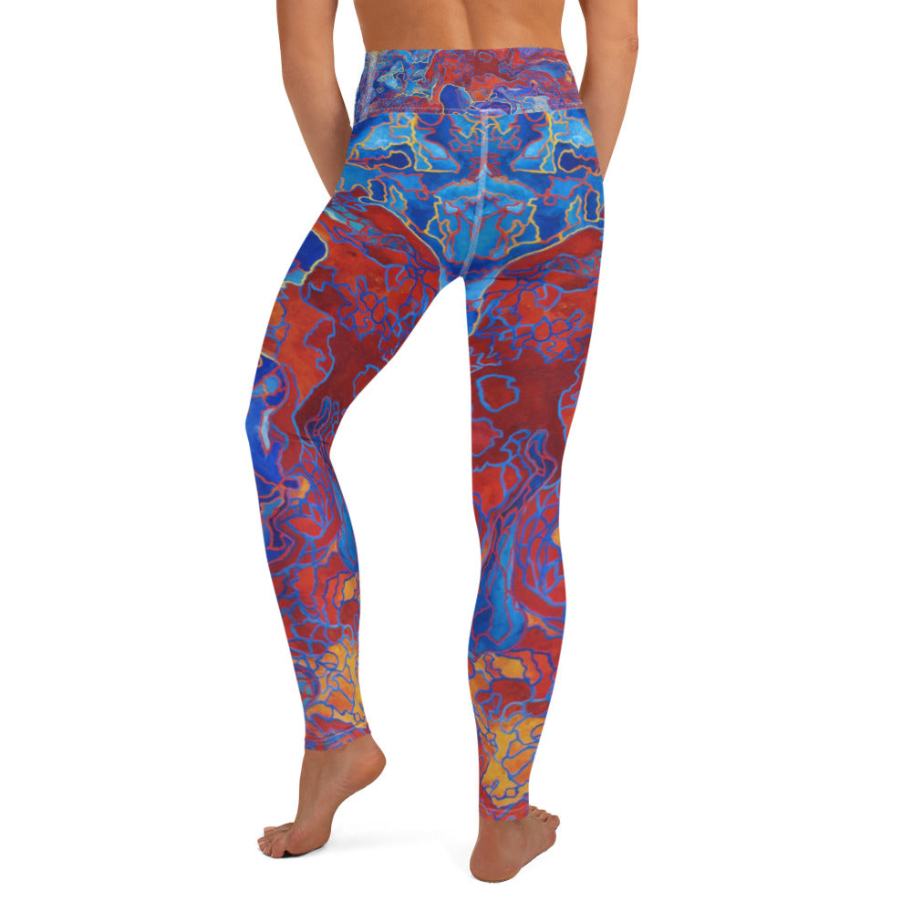 Red | Blue Yoga Leggings