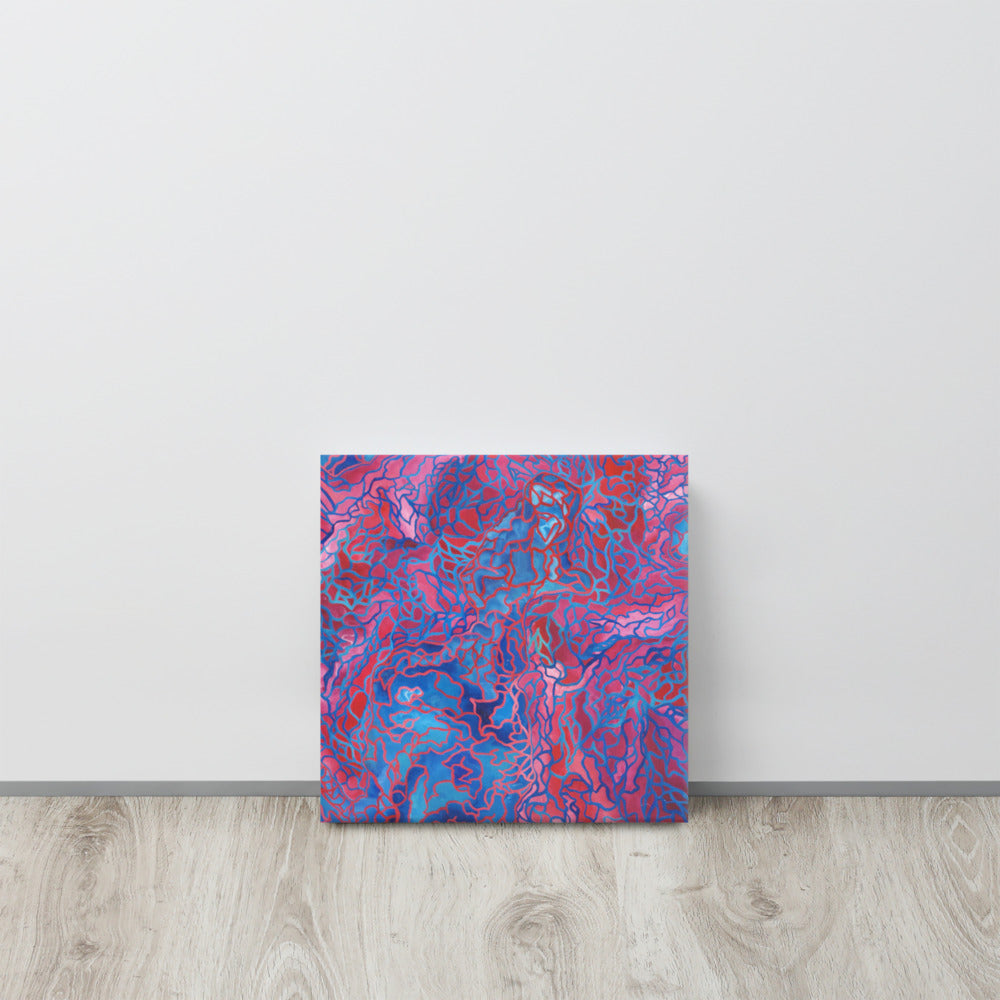 Canvas Print of Webs Study in Pink | Turquoise