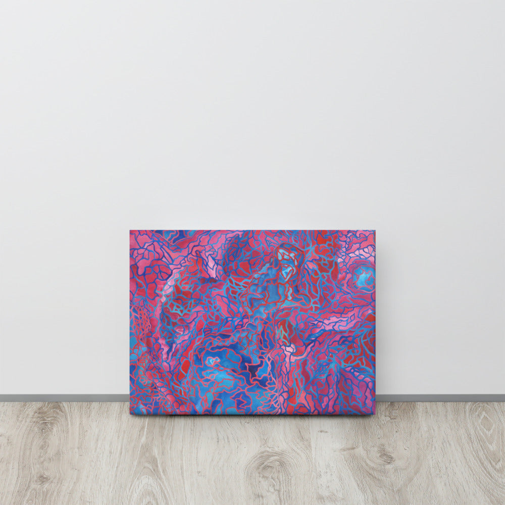 Canvas Print of Webs Study in Pink | Turquoise