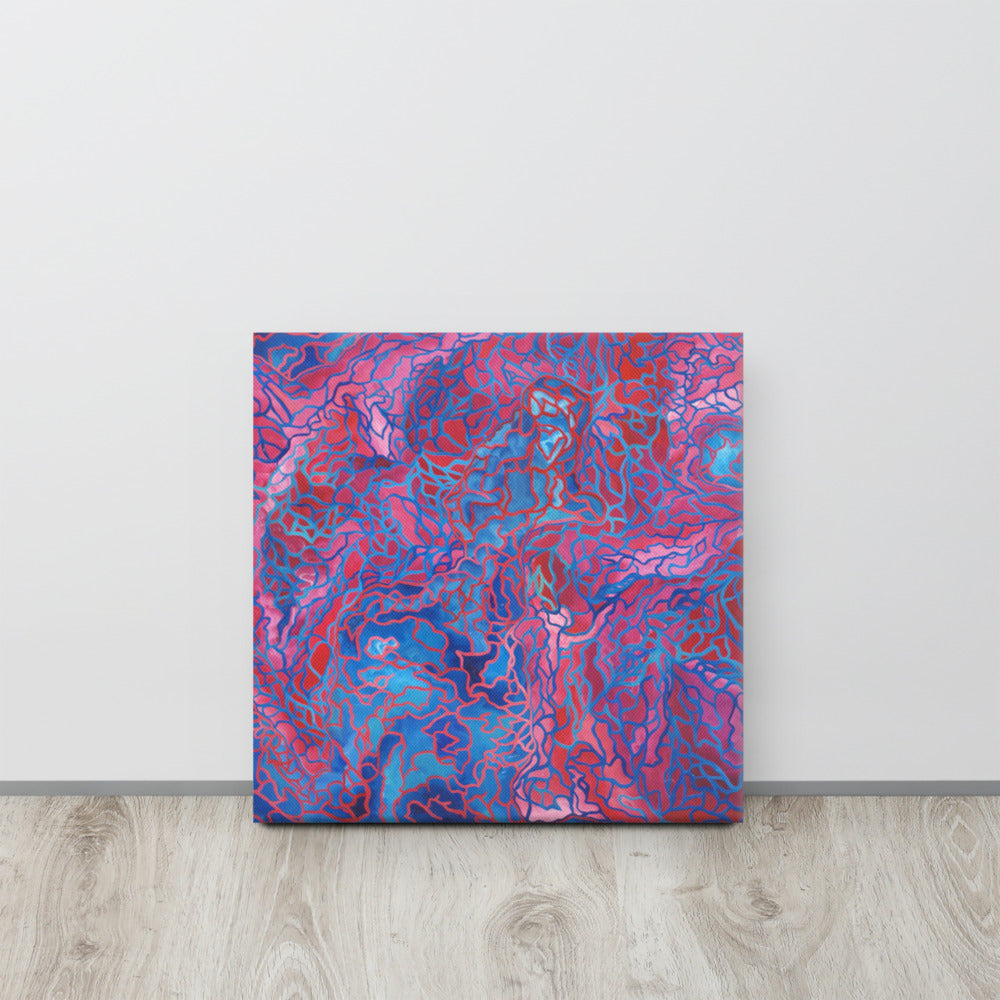 Canvas Print of Webs Study in Pink | Turquoise